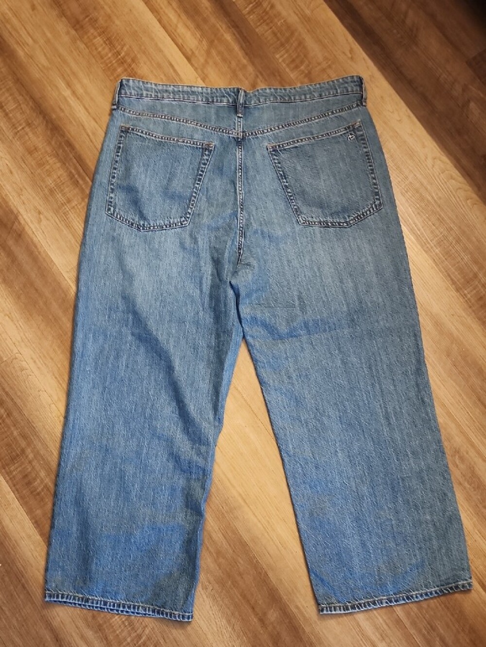 rag & bone Lori Mid Rise Cropped Wide Leg Jeans Light Wash - Picture 6 of 10